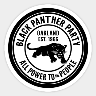 The Black Panther Party 1966 Oakland California - Black Wht Sticker